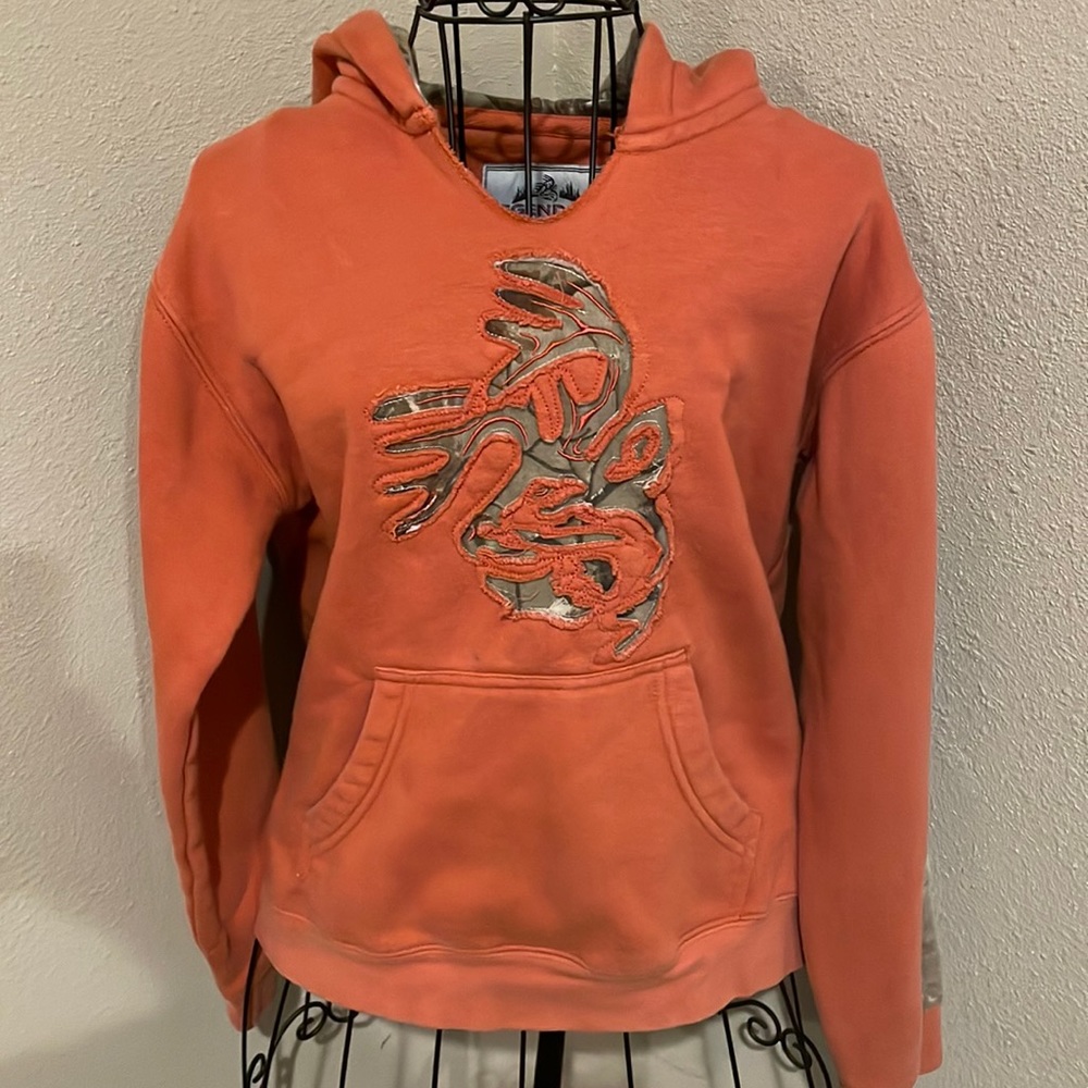 Legendary brand sweat shirt hoodie for boys. Camouflage accents.